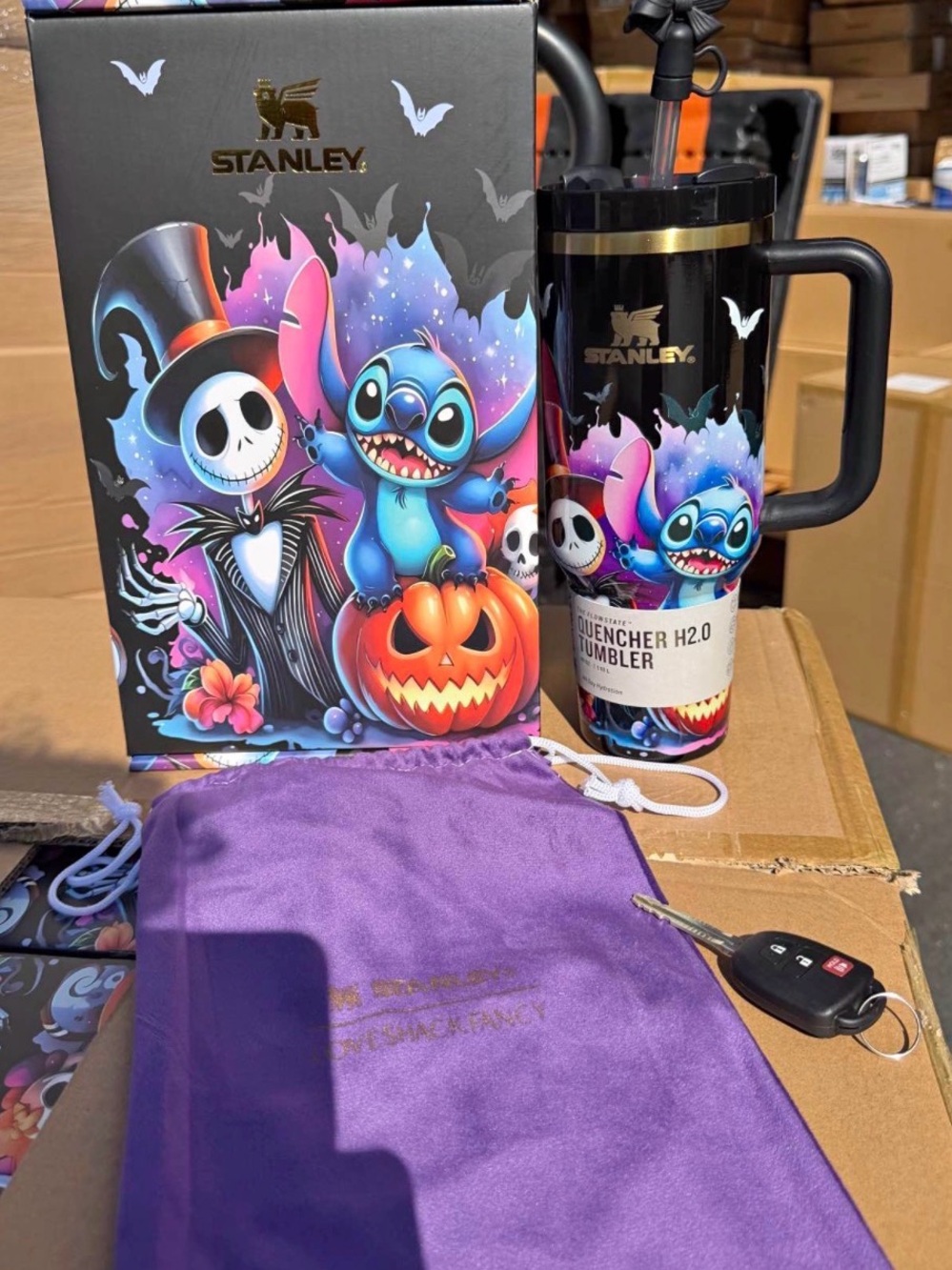 Stanley lilo Halloween Jack skeleton new gift set LoveShackFancy 40oz quencher